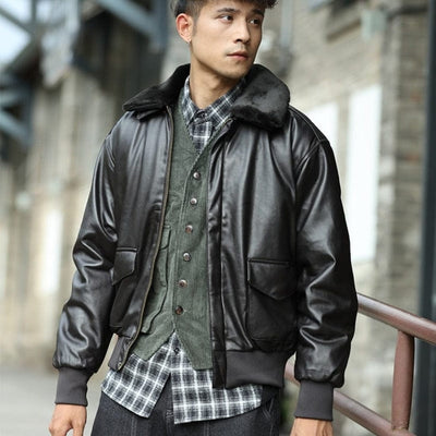 Survival Gears Depot Faux Leather Coats Air Force Vintage Letterman Jacket